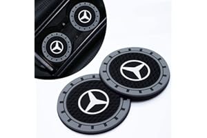LAWMM for Mercedes-Benz Car Cup Holder Coaster,Cup Holder Insert Coaster for Mercedes-Benz CESM CLK GLK GL AB AMG GLS GLE AMG Series,Anti Slip Car Cup Coaster for Mercedes Car Interior Accessories,Black