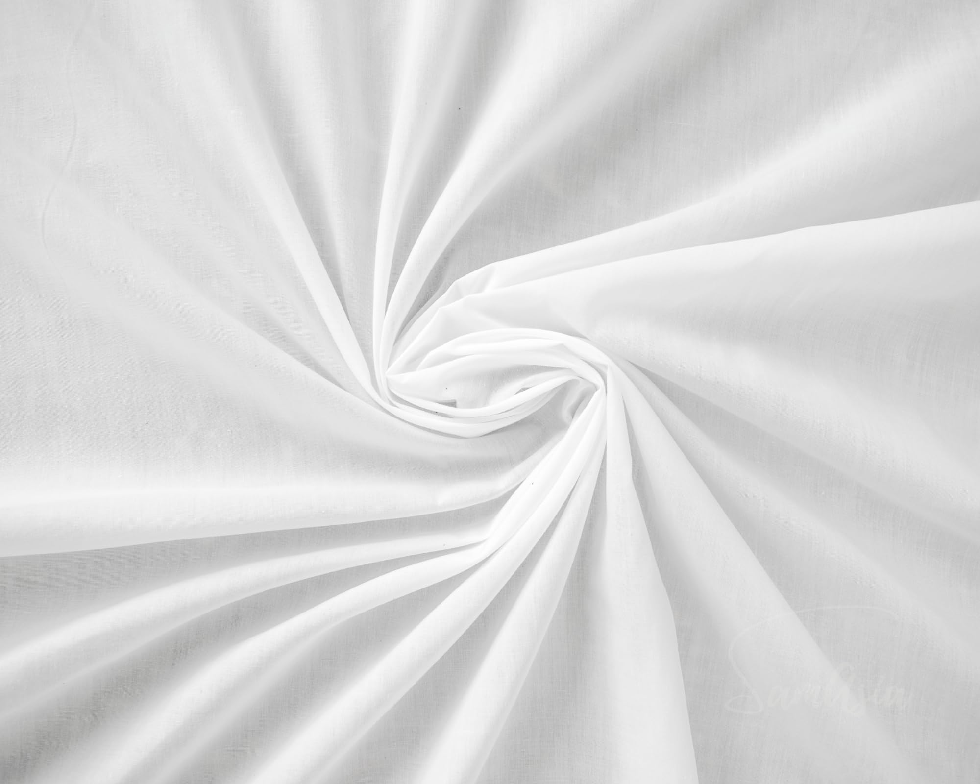 Plain White Polycotton Fabric for Dressmaking, Art & Craft, Sewing, Quilting | 45'' - 115 cm Wide| Precut Length 1m