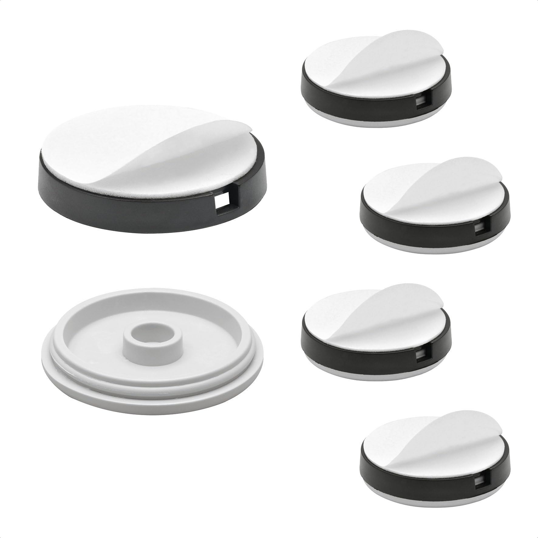 WAGNER QuickClick® Plastic glides furniture glides chair glides I 4pcs. set for gluing I 4x base+glide insert exchangeable - plastic HYPER - diameter Ø 40 mm - Made in Germany - 15831000