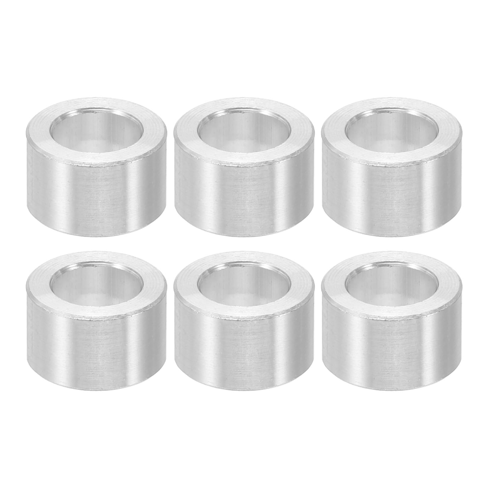 PATIKIL M6 Aluminum Spacers, 6 Pcs Metal Spacers Aluminum 6.2mm ID x 10mm OD x 6mm l Aluminum Spacer Screw Standoff Round for 1/4 or M6 Screw Bolts