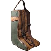 CHALLENGER Western Waxed Canvas Leather Travel Carry Storage Boot Bag Waterproof 30SK02