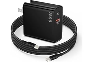 WEISHAN PD 65W USB C Fast Charger for DJI Neo, Air 3S, Mini 4K, 2 SE, Avata 2, Mavic 3 Drones - Dual Port USB + Type C Wall Charger with C to C Charging Cable for DJI FPV Accessories, 6ft Long