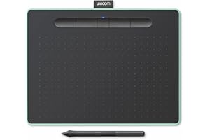 Wacom Intuos Medium Bluetooth Graphics Drawing Tablet, Portable for Teachers, Students and Creators, 4 Customizable ExpressKeys, Compatible with Chromebook Mac OS Android and Windows - Pistachio