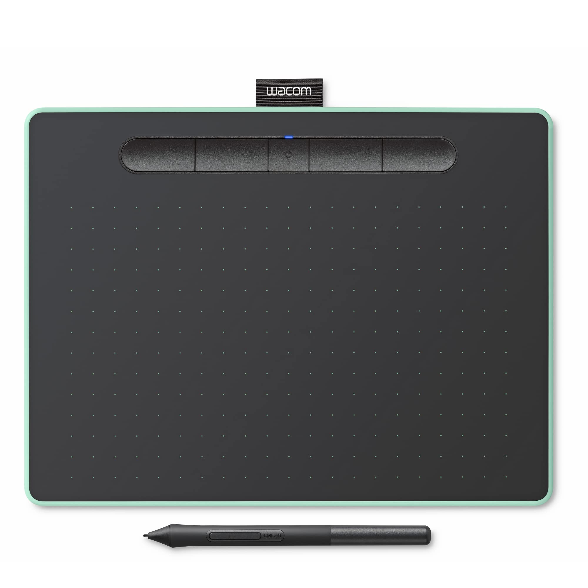 Photo 1 of Wacom Intuos Medium Bluetooth Graphics Drawing Tablet, Portable for Teachers, Students and Creators, 4 Customizable ExpressKeys, Compatible with Chromebook Mac OS Android and Windows - Pistachio