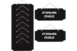 SIMPLE POLYMER 9.7 x 3.9 Inch Hanging Wooden Blackboard Erasable Message Chalkboard with String for Signs, Weddings, Parties, Home, Garden Decorations,10 Pcs (Rectangle A)