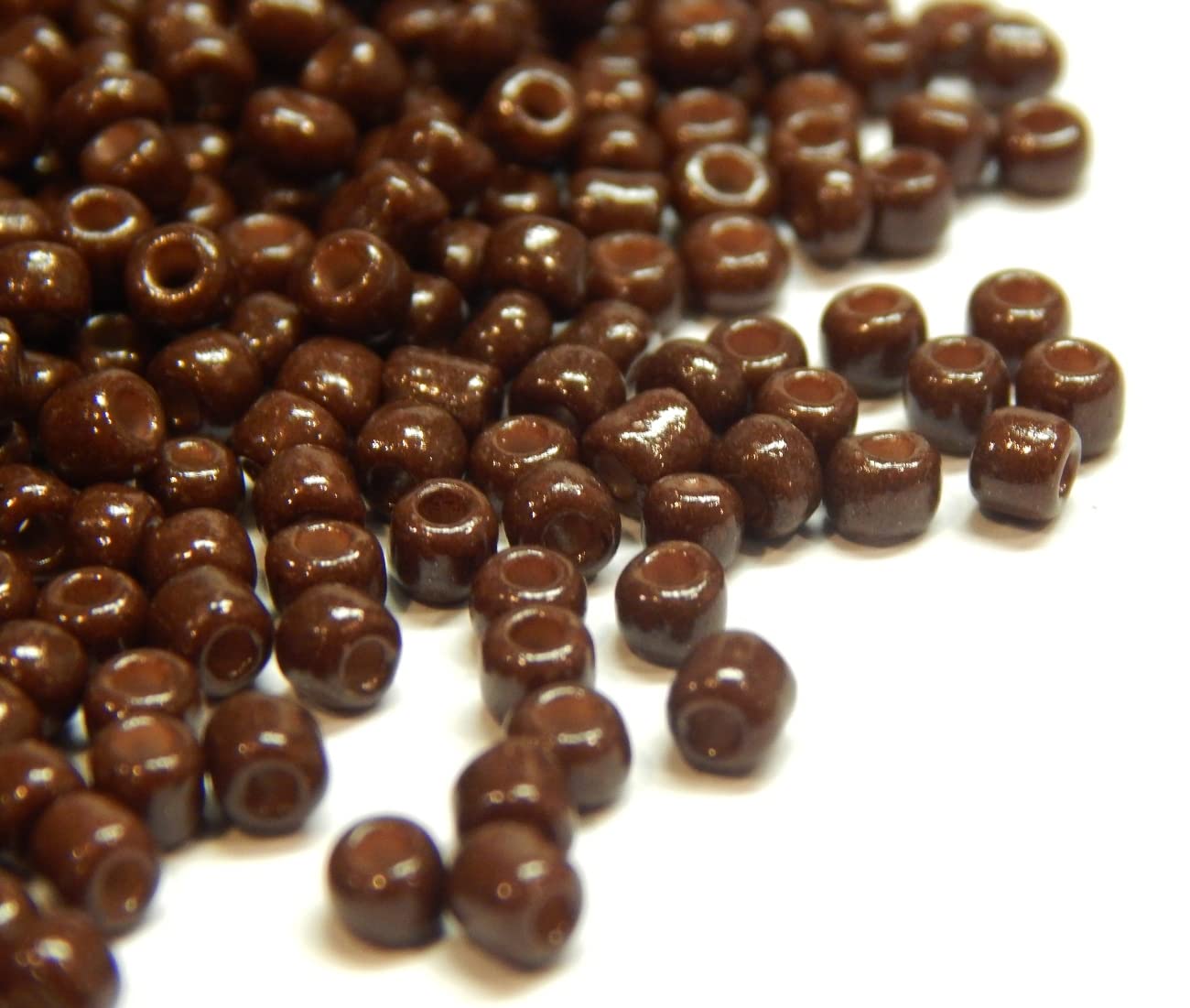 Perlin 6500 Brown Opaque Matt Glass Seed Beads, 2 mm, 11/0, Pony Beads