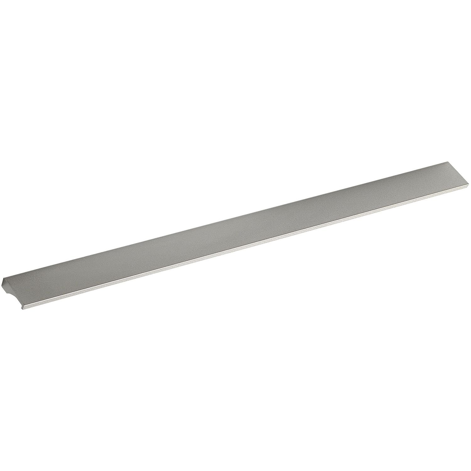 OBF AL 1525 0320 Grimme Furniture Handle, Flat Kitchen Handle, Width 340 mm, Aluminium Nickel Matt Painted, Silver, Hole Spacing 320 mm — image 1