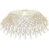 Nicute Rhinestone Choker Necklace Silver Crystal Necklaces Bling Wedding Prom Necklace Jewelry for Women