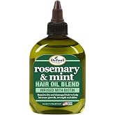 Difeel Rosemary and Mint Hair Oil Blend with Biotin 7.1 Ounce - Strengthening Scalp &amp; Hair Treatment Oil Blend, Nourishes Dry Damaged Hair, Adds Shine &amp; Moisture