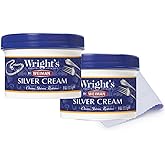 Wright's by Weiman Silver Cleaner and Polish Cream - Gently Clean and Remove Tarnish without Scratching, Ammonia-Free, 8 Ounce, 2 Pack with Polishing Cloth