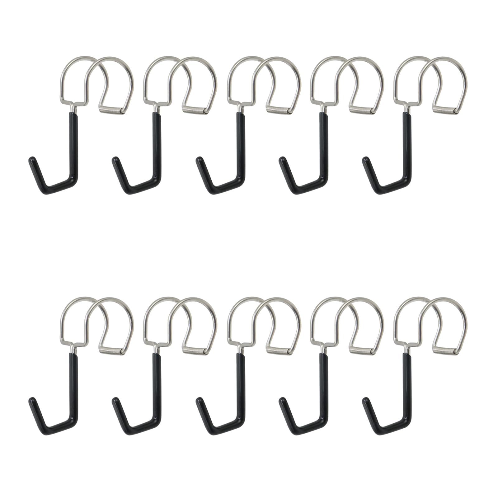 Photo 1 of MY MIRONEY 10PCS Over Rod Hook Stainless Steel Over Rod Rail Towel Holder Vinyl Coated Shower Hooks for Rack Shelf Closet Hooks, Fits 0.71"-0.87" Diameter Rod