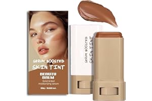 MINILING Foundation Stick Beauty Balm Serum Boosted Skin Tint, Solid Tinted Moisturizer Serum Contour Stick Foundation Skin Tint for Women, Natural Finish Makeup (3#)