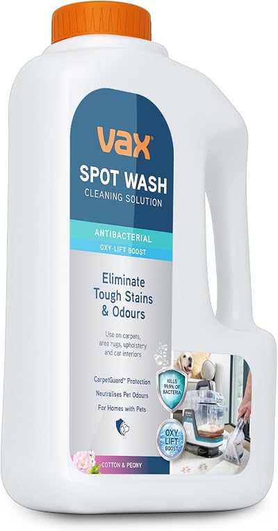 Vax SpotWash Antibacterial Cleaning Solution 1.5L Upholstery Carpet Stain