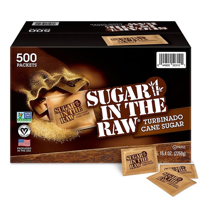 Sugar In The Raw Turbinado Cane Sugar Packets, 500 Count