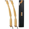 WARMLIFE 2 Pack Bamboo Back Scratcher, 17 Inch Curved Long Handle Ideal Gifts for Mom and Dad