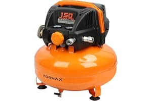 FORNAX Pancake Air Compressor with two couplers, 6 Gallon Portable Electric air compressor, 150 PSI, Oil -Free Air Compressor