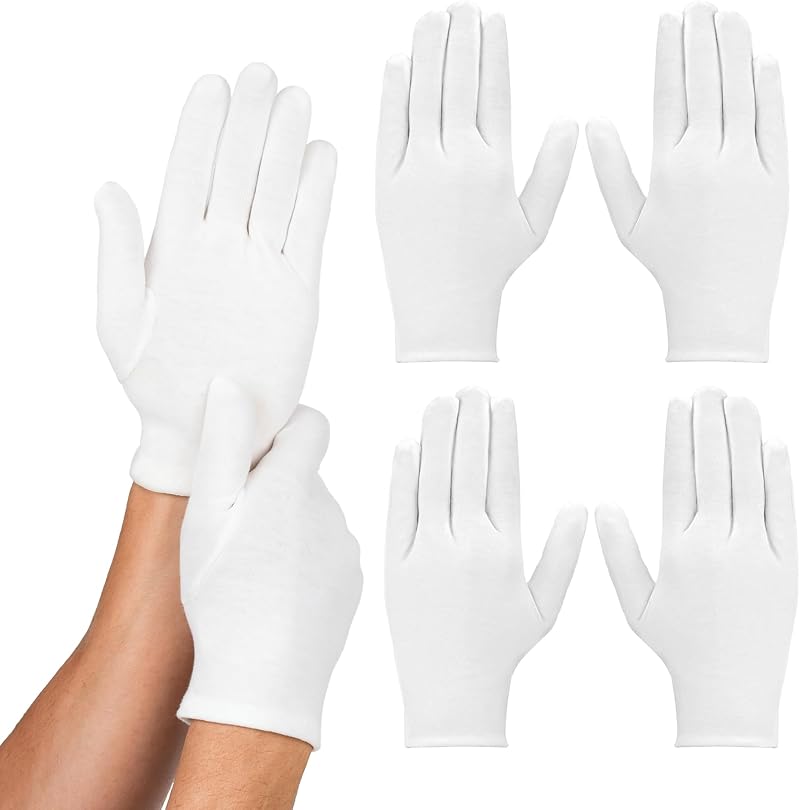 D.A.Y. Republic 100% Cotton Gloves for Eczema Dry Skin Overnight 2 Pairs