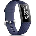 Hamile Bands Compatible with Fitbit Charge 4 / Fitbit Charge 3 / Fitbit Charge 3 SE, Waterproof Replacement Watch Strap Fitness Sport Band Wristband for Women Men, Small, Midnight Blue