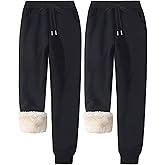 Gihuo Women's Sherpa Lined Sweatpants Winter Warm Fleece Jogger Pants