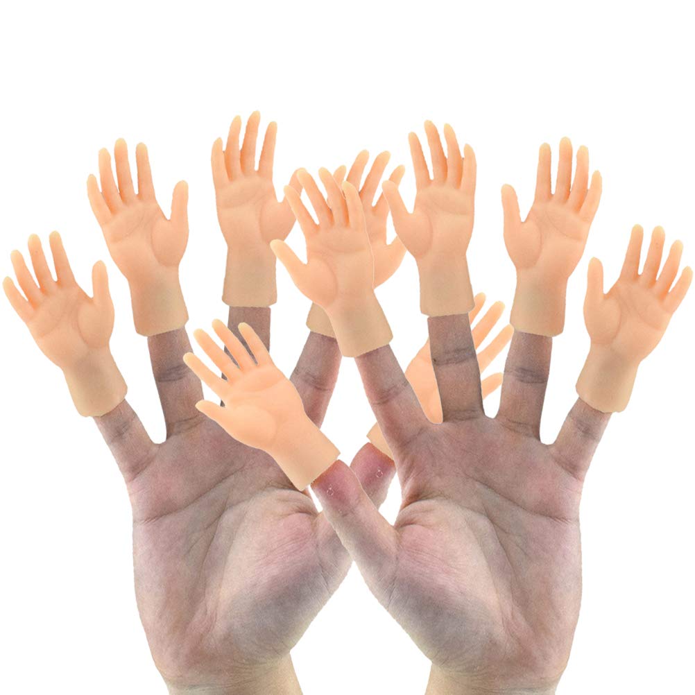 Dowoa 2/10 Pcs Finger Puppet, Mini Finger Hands Funny Hand Puppet for Game, Halloween, Christmas, Hand Accessories