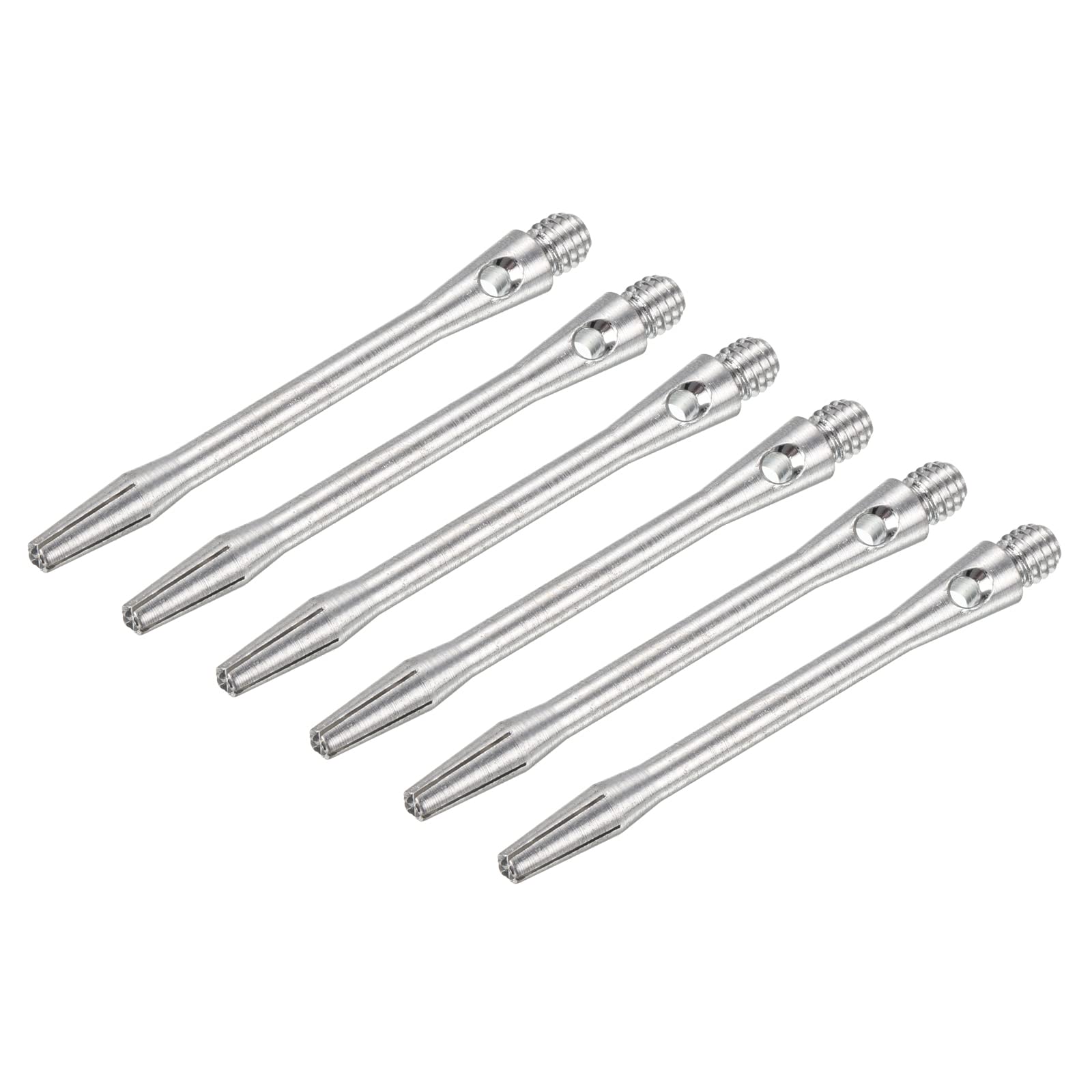 PATIKIL 48mm Aluminum Dart Shafts, Medium 2BA Thread Dart Stems Dart Accessories Throwing Fitting for Steel Tip - 6 Pack (Silver Tone)