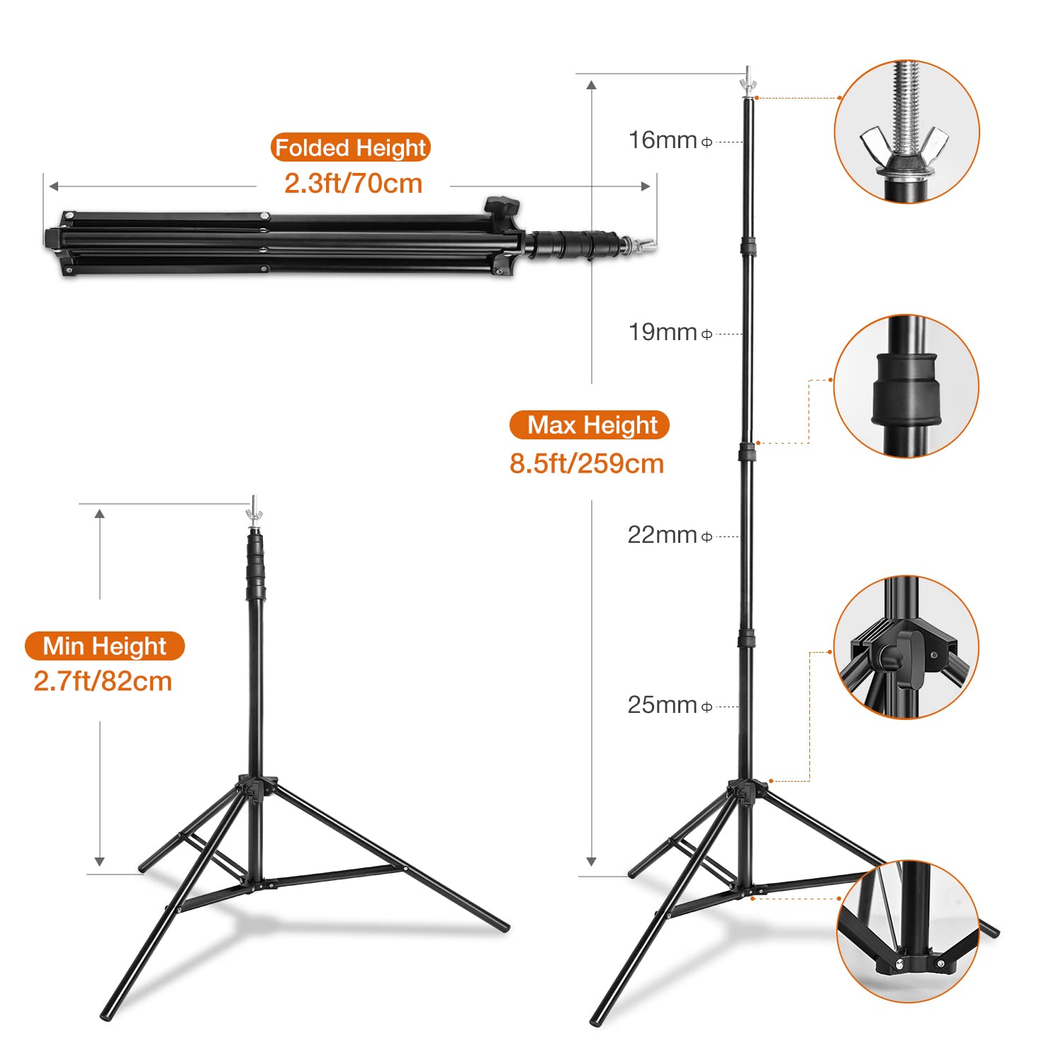 Yesker Photo Video Studio 8.5 x 10ft Green Screen Backdrop Stand Kit, Photography Background Support System with 6 x9ft Muslin Chromakey Backdrop for Portrait,Product Photography and Video Shooting