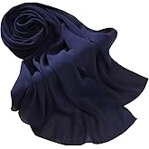 PeacePray Premium Long Crinkle Chiffon Hijab Scarf for Women, Very Soft Muslim Head Scarfs