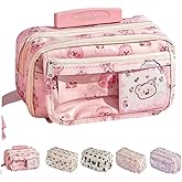 VTYFRY Cute Kawaii Pencil Case Pouch Cartoon Pen Box Holder Organizer for Office Workspace Supplies Desk Accessories Travel Essentials Aesthetic Trendy Cool Stuff Gift Large Capacity (Fox)