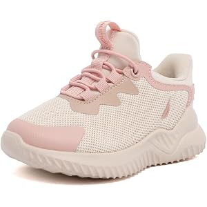 Nautica Girls Toddler Knit Slip-On Sneakers with Max Comfort Sole, Bungee Closure, Tennis Running Shoes for School and Play (