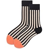 RDTGHY 1 Pair Unisex Striped Crew Socks Assorted Colors Fashion Streetwear Skate Socks for Men Women Couple Daily Wear Comfort Stretch Cotton Blend