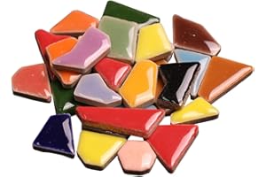 Buenoarte Mosaic Tile, 910g / 32oz Mixed Color Mosaic Ceramic Pieces Tile, Hand Cut Colorful Ceramic Tile for Crafts DIY Art and Home Decorations (Mixed Color)