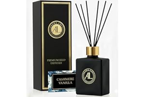 AROMA LOFT Reed Diffuser - Fragrance Diffuser- Reed Diffusers for Home- Cashmere Vanilla -5 oz. Oil Diffuser Sticks - Bathroom Diffuser Set- Oil Diffuser Reeds - Scent Sticks in Oil-Office Smell Good Stuff