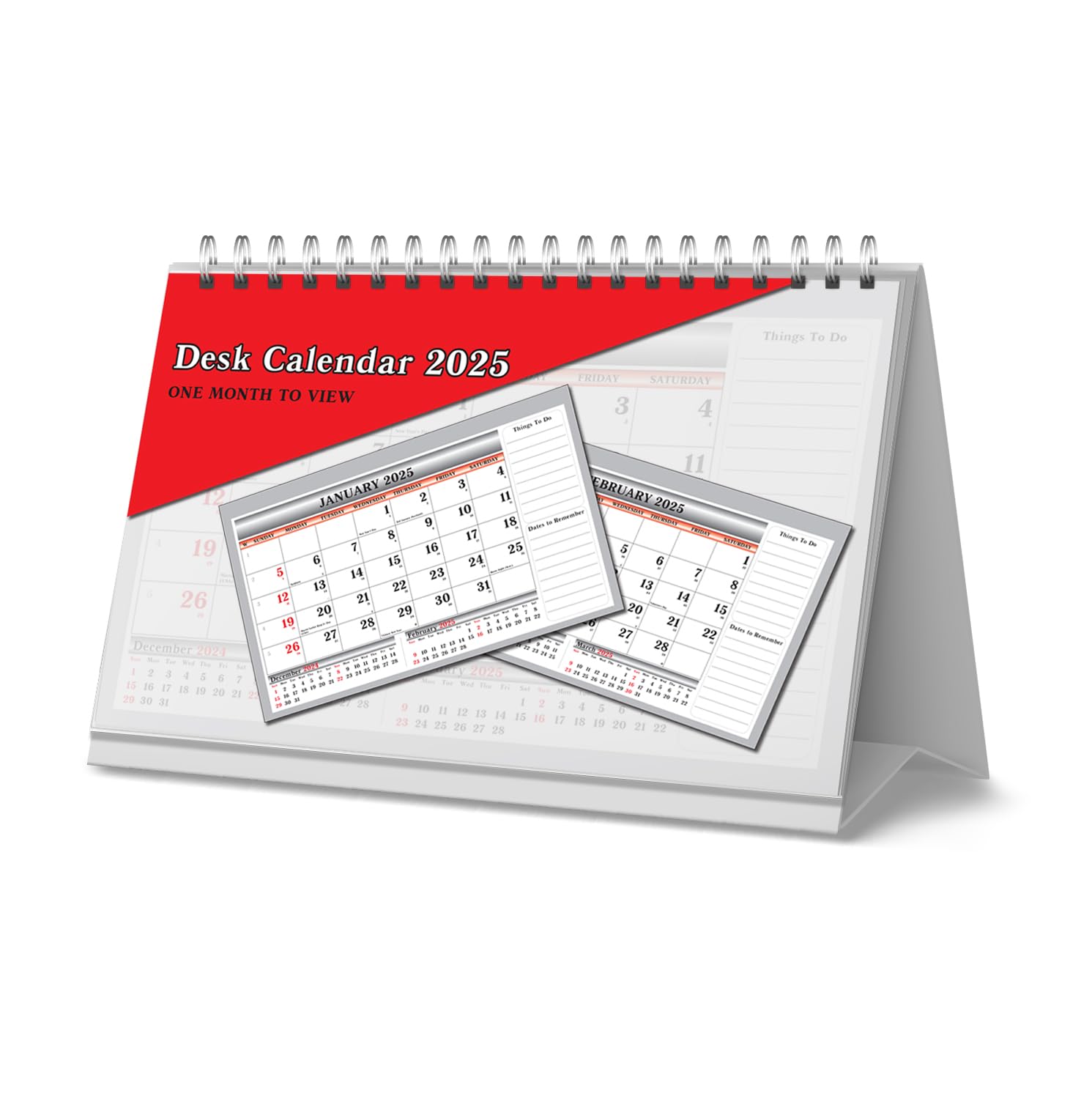 2025 One Month to View UK Stand Alone Desk Office Table Calendar Planner by Arpan (2025 Desk-Top)