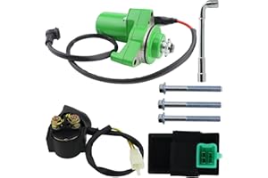 STABSOLI 3 Bolt Starter Motor & Relay & CDI for 50cc 70 cc 90cc 100 cc 110cc 125 cc ATV Dirt Bikes Go Karts Chinese Pit Bike Quad 4 Wheelers Dune Buggy Sandrail SSR Roketa Taotao Jonway SunL, Green