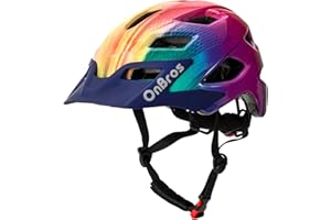 OnBros Kids Bike Helmet - Bike Helmets for 5-14 Boys or Girls with Visor, Children Bicycle Helmet for Skateboard Mountain Scooter Road Cycling, Lightweight and Adjustable 50-57CM