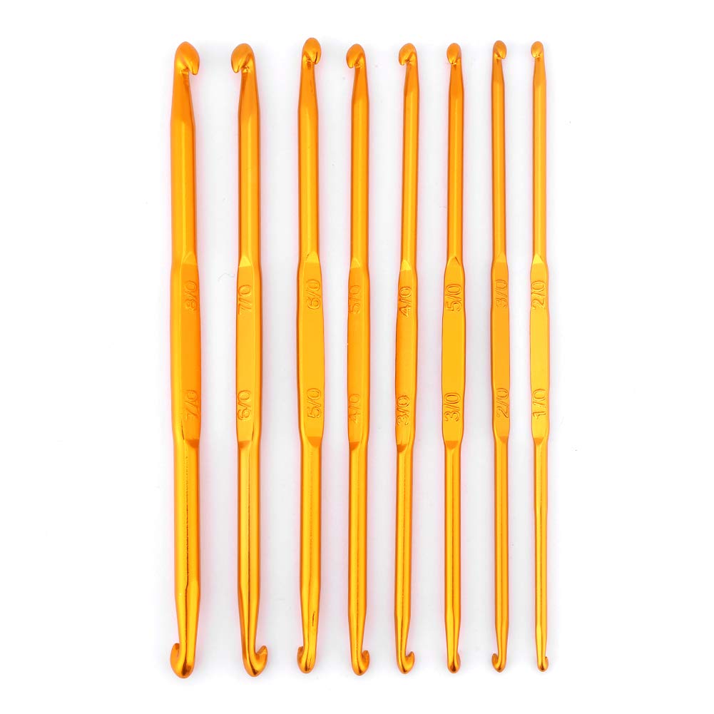 Crochet Knitting, 8pcs Crochet Double Extremite Golden Alumina Crochet Double End Crochet Double Sided Crochet Set Knitting Needles Weaving Craft