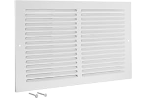 EZ-FLO 14 x 6 Inch (Duct Opening) Return Air Vent Cover for Wall or Ceiling, Solid Steel Return Air Grille, HVAC Vent Cover, White, 61628