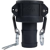 Quafwia 2 pcs Polypropylene Camlock Fittings (1-1/2" Type C) Cam lock Hose Fittings Standard Female Coupler x Hose End With Camlock Gasket Inside Camlock Fittings Poly (1-1/2")