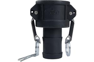 Quafwia 2 pcs Polypropylene Camlock Fittings (1-1/2" Type C) Cam lock Hose Fittings Standard Female Coupler x Hose End With Camlock Gasket Inside Camlock Fittings Poly (1-1/2")