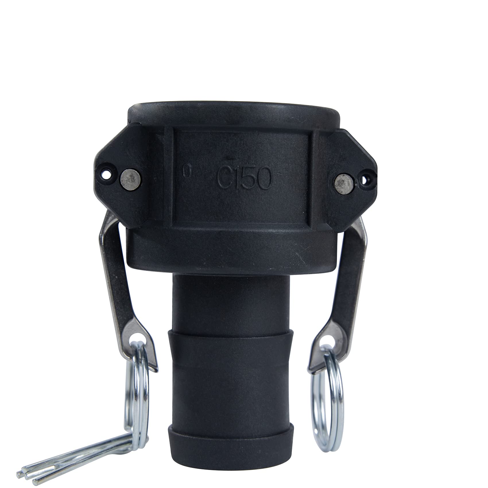 Photo 1 of Quafwia 2 pcs Polypropylene Camlock Fittings (1-1/2" Type C) Cam lock Hose Fittings Standard Female Coupler x Hose End With Camlock Gasket Inside Camlock Fittings Poly (1-1/2")