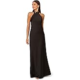 Adrianna Papell Womens Stretch Satin Long Dress