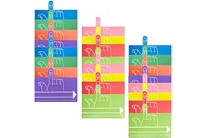 Taicols Reading Aid, 24 Pcs Dyslexia Tools and Writing Spacers 8 Colors - Finger Spacer Handwriting Tool for Letter and Word 