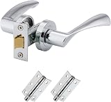 XFORT Polished Chrome Warped Lever On Rose Latch Pack with Ball Bearing Hinges view 7