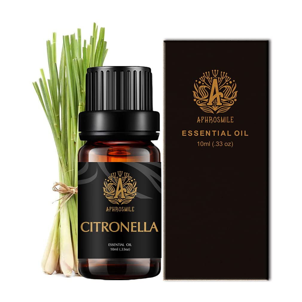 Aromatherapy Essential Oil Citronella, 100% Pure Citronella Scent Essential Oil for Diffuser, Humidifier, Massage, Therapeutic Grade Citronella Aromatherapy Essential Oil Fragrance 0.33 oz - 10ml