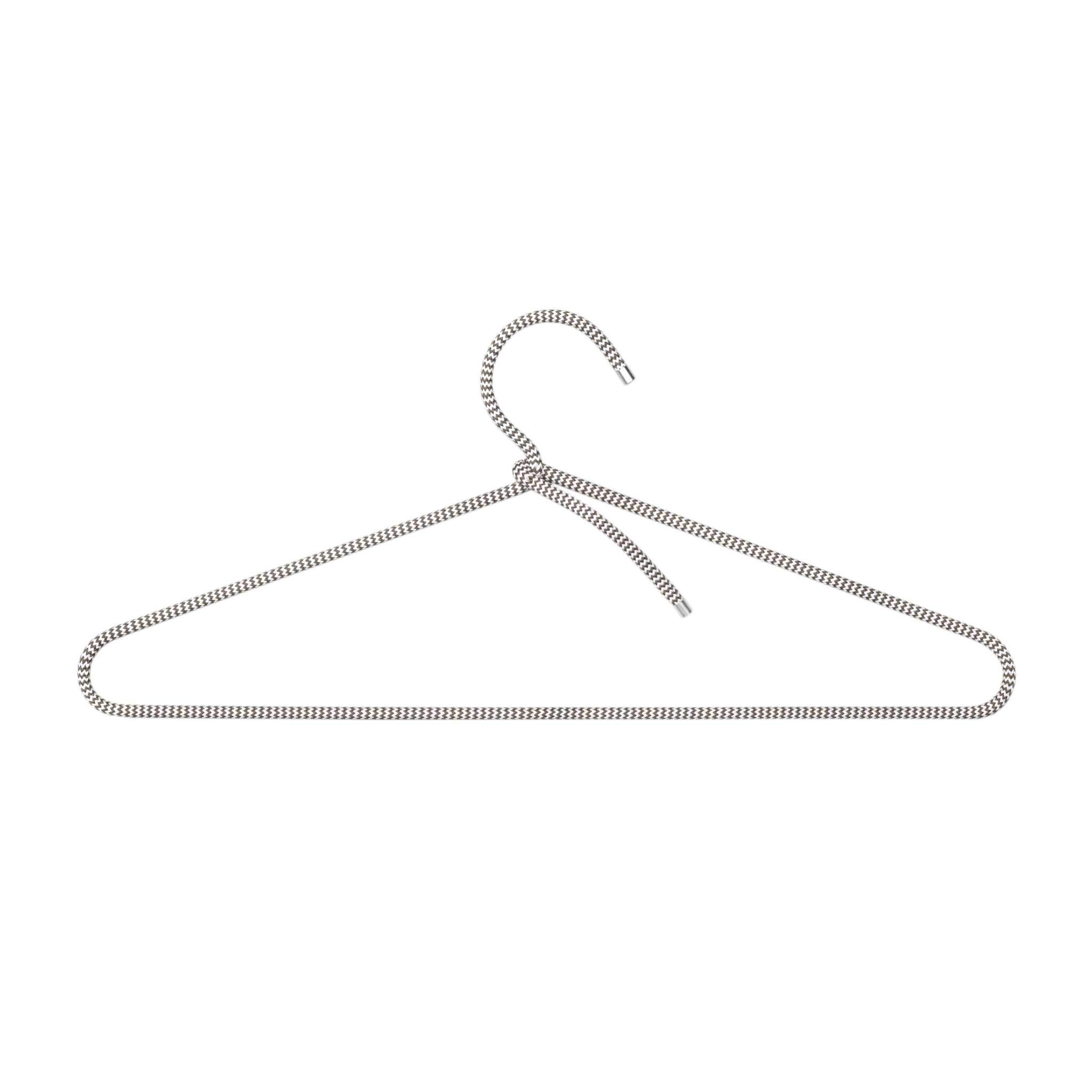 Peppermint Products Cord Hanger Thin Textile Clothes Hangers Made of Rope with Aluminium Caps Set of 5 (Grey)