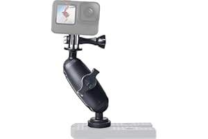 EDSRDPLT Universal Kayak Action Camera Mount 360 Degree Adjustable Kayak Rail Track Camera Holder Compatible with GoPro Three-Prong Mounts