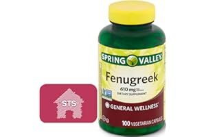 STS HOME Spring Valley Fenugreek 610 mg, 100 Count + STS Sticker.