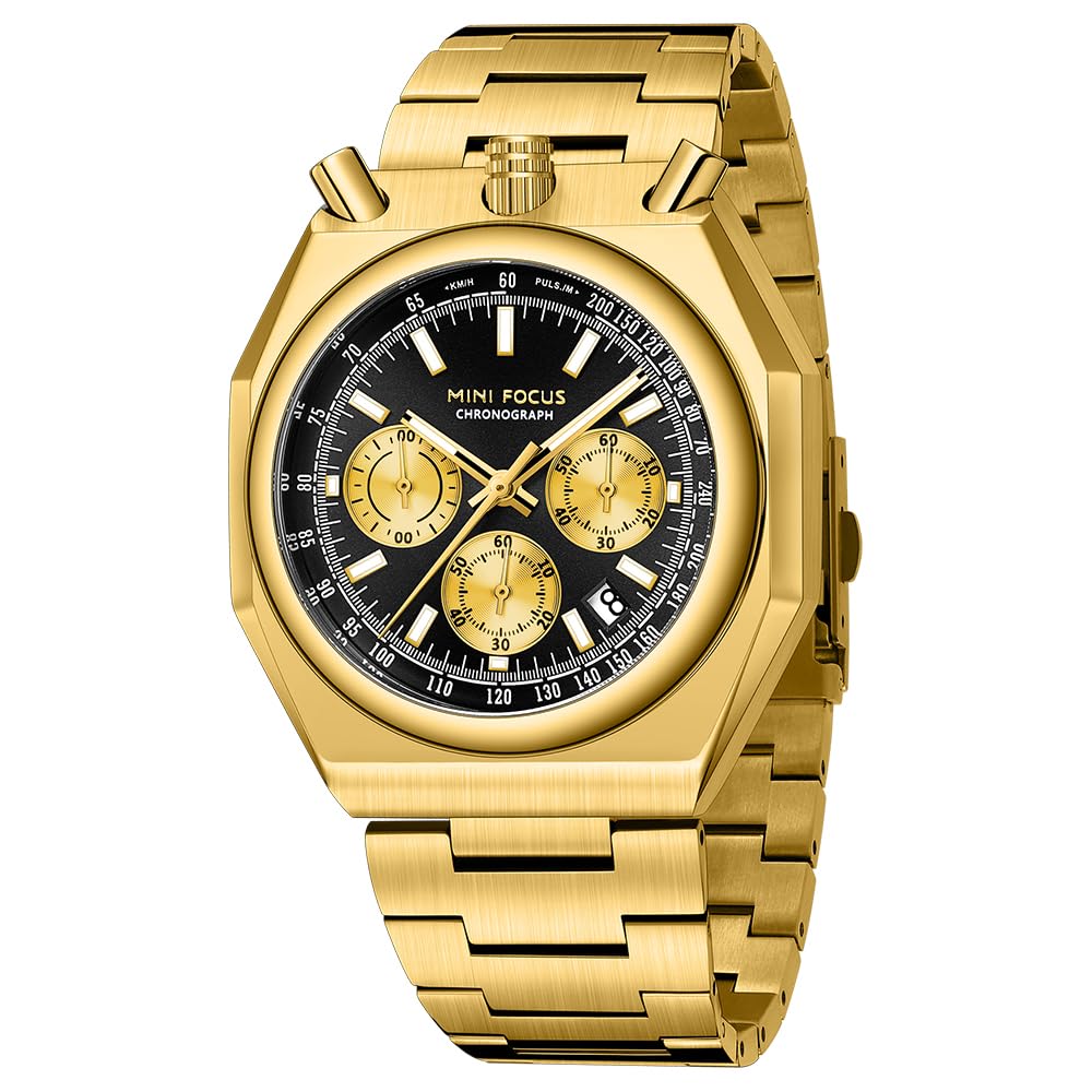 Photo 1 of MF MINI FOCUS Unique Dress Men Watches (Chronograph/Waterproof/Luminous/Calendar) Big Face Stainless Steel Band Watches for Men