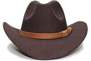 HiXceHiCeng Toddler Baby Cowboy Hat, Boys Girls Cowgirl Hat with Leather Hatband, Wide Brim Infant Kids Western Cowboy Hat