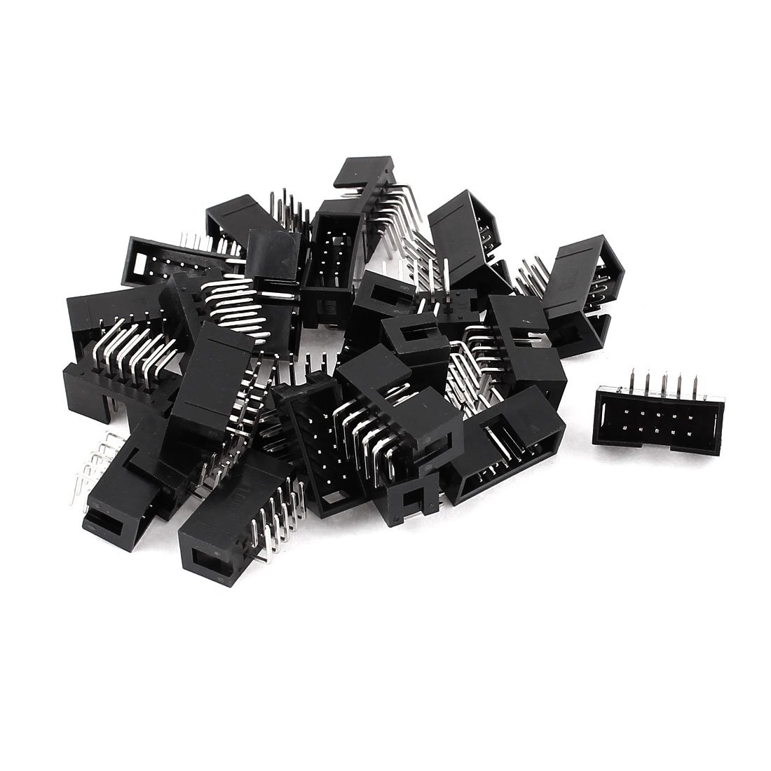 Sourcingmap 10-Pin Right Angle 2.54mm Box Header Connector IDC Male Sockets 24 Pcs